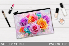 Roses Cosmetics Bag Design. Roses Sublimation Product Image 1