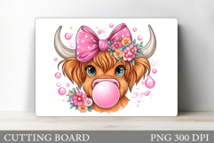 Cute Cow Cutting Board Design. Cow Sublimation Product Image 1