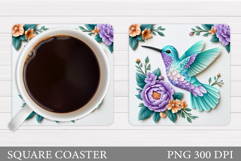 Hummingbird Coaster Design. Hummingbird Sublimation Product Image 1