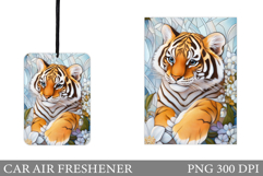 Tiger Car Air Freshener Design. Cute Tiger Sublimation Product Image 1