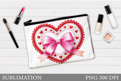 Heart Cosmetics Bag. Valentines Makeup Bag Design Product Image 1