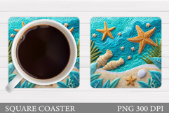 Starfish Coaster Sublimation. Starfish Coaster Design Product Image 1