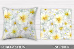Flowers Pillow Design. Floral Pillow Sublimation Product Image 1