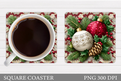 Christmas Coaster Design. Christmas Coaster Sublimation Product Image 1