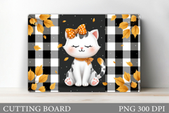 Fall Cat Cutting Board. Fall Cutting Board Design Product Image 1