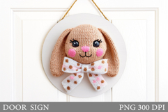 Cute Bunny Door Sign Design. Cute Bunny Sublimation Product Image 1