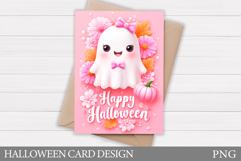 Cute Halloween Card Design. Halloween Ghost Card Printable Product Image 1