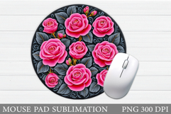 Roses Mouse Pad Design. Flowers Mouse Pad Sublimation Product Image 1