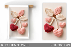 Crochet Cherry Kitchen Towel. Crochet Cherry Sublimation Product Image 1