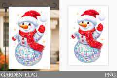 Snowman Garden Flag. Christmas Garden Flag Sublimation Product Image 1