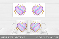 Heart Mug Wrap Design. Valentines Mug Sublimation Product Image 1