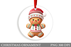 Gingerbread Christmas Ornament. Cute Raccoon Sublimation Product Image 1