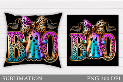 Boo Pillow Design. Halloween Pillow Sublimation Product Image 1