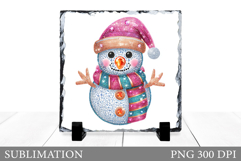 Sparkling Snowman Sublimation. Snowman Slate Design Product Image 1