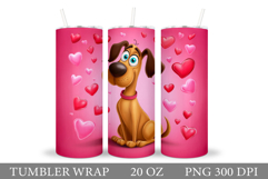 Valentines Dog Tumbler Design. Valentine Tumbler Sublimation Product Image 1