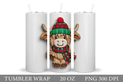 Christmas Cow Tumbler Design. Christmas Tumbler Sublimation Product Image 1