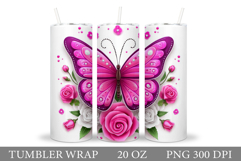 Butterflies Tumbler Design. Butterfly Tumbler Sublimation Product Image 1