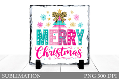 Merry Christmas Slate Sublimation. Christmas Slate Design Product Image 1