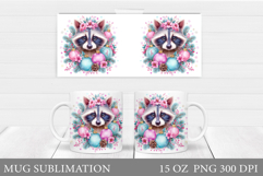 Christmas Raccoon Mug Design. Christmas Mug Sublimation Product Image 1