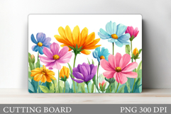 Flowers Cutting Board. Floral Cutting Board Sublimation Product Image 1