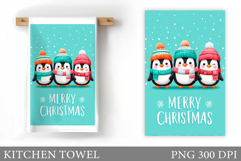 Christmas Penguin Kitchen Towel. Christmas Kitchen Towel Product Image 1