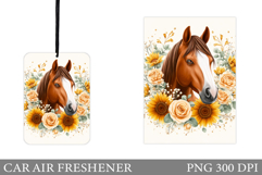 Horse Car Air Freshener. Flowers Car Air Freshener Product Image 1