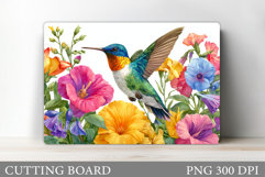 Hummingbird Cutting Board. Flowers Kitchen Cutting Board Product Image 1