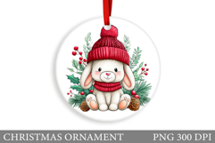 Cute Bunny Christmas Ornament. Christmas Ornament Design Product Image 1