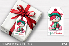 Christmas Cat Gift Tag Design. Christmas Gift Tags Printable Product Image 1