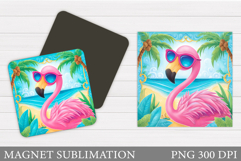 Cute Flamingo Magnet Design. Funny Flamingo Sublimation Product Image 1
