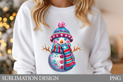 Sparkling Snowman Sublimation. Snowman T-Shirt Design Product Image 1