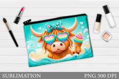 Cow Cosmetics Bag Design. Cow Makeup Bag Sublimation Product Image 1