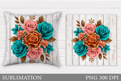 Roses Pillow Design. Roses Sublimation Product Image 1
