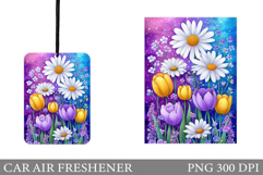 Flowers Car Air Freshener. Floral Car Air Freshener Design Product Image 1
