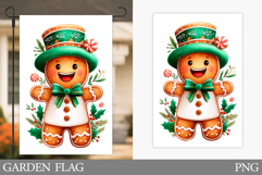 Gingerbread Garden Flag. Christmas Garden Flag Design Product Image 1