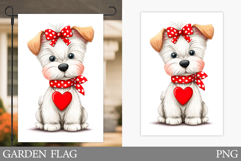 Valentines Dog Garden Flag. Valentines Garden Flag Design Product Image 1