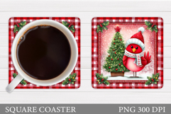 Cardinal Coaster Sublimation. Christmas Coaster Design Product Image 1