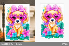 Cute Dog Garden Flag Design. Funny Garden Flag Sublimation Product Image 1