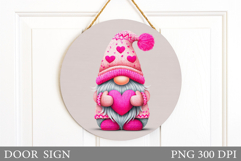 Valentines Gnome Door Sign. Valentines Door Sign Design Product Image 1