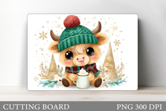 Christmas Cow Cutting Board. Christmas Cutting Board Product Image 1