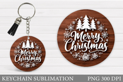Merry Christmas Keychain. Christmas Keychain Design Product Image 1