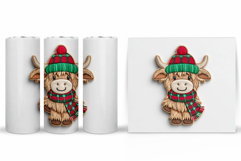 Christmas Cow Tumbler Design. Christmas Tumbler Sublimation Product Image 2