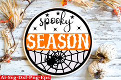 Halloween Round Sign Halloween Farmhouse Porch Sign SVG Product Image 1
