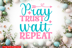 Happy Easter SVG Design Cute Easter Quotes SVG Bunny SVG Product Image 1