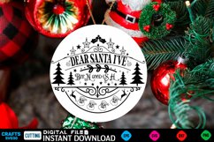 Farmhouse Christmas Round Sign SVG Design Product Image 1