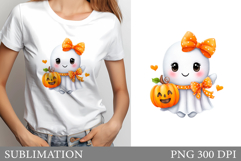 Cute Ghost Sublimation. Cute Ghost T-Shirt Design Product Image 1