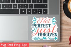 Not perfect just forgiven Christian Sticker Svg design and J Product Image 1