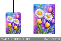 Floral Car Air Freshener. Flowers Car Air Freshener Design Product Image 1