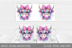 Iridescent Cow Mug Design. Iridescent Cow Sublimation Product Image 1