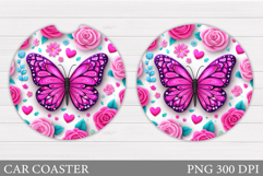 Butterfly Car Coaster. Summer Car Coaster Design Product Image 1